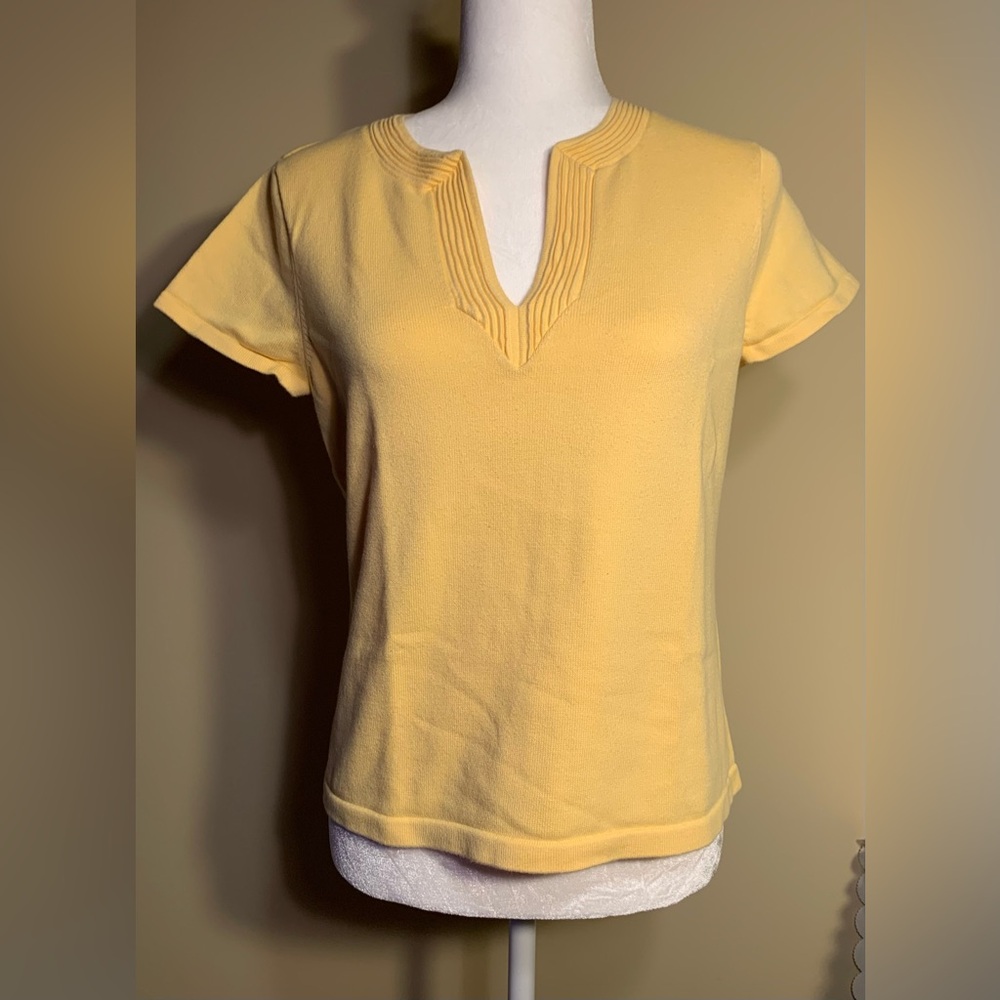 🛍🛍 BOGO!!! 🛍🛍  VGUC Top: Split Neck, Cap Sleeves, Finely Ribbed